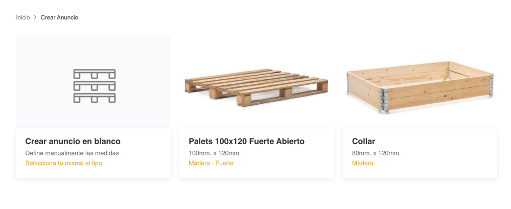 Crear anuncio en PaletsGo
