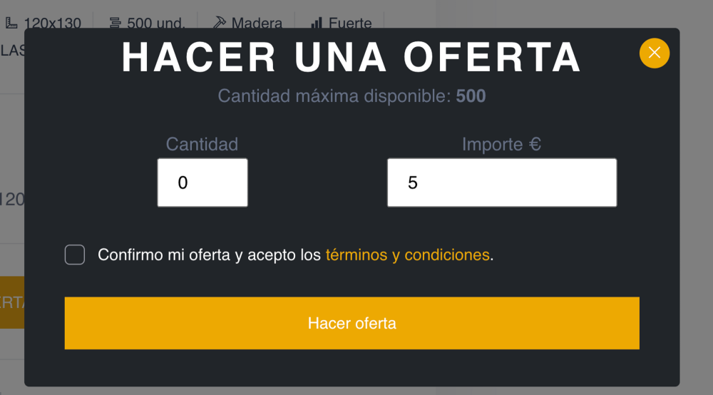 Una oferta en PaletsGo